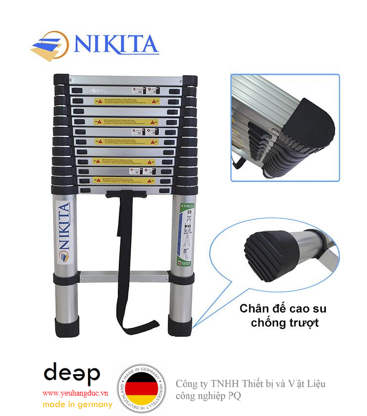 Thang nhôm rút đơn Nikita KN-R49   Piqi4 | Www.Thietbinhapkhau.Com | Công Ty PQ 