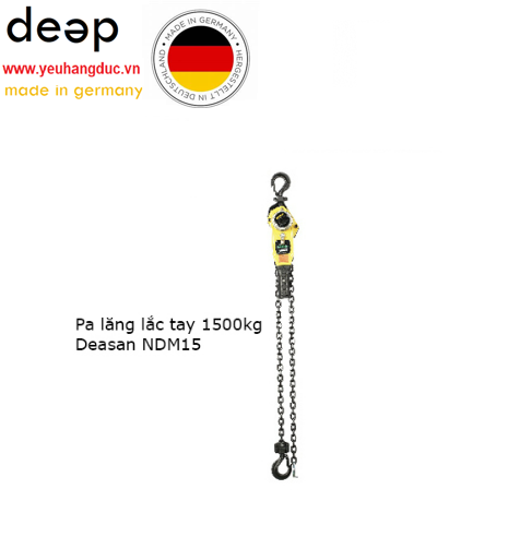 Pa lăng lắc tay 1500kg Deasan NDM15 piqi2 | Www.Thietbinhapkhau.Com | Công Ty PQ 