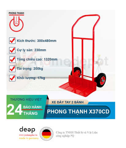  Xe đẩy hàng 2 bánh Phong Thạnh X370CD   Piqi4 | Www.Thietbinhapkhau.Com | Công Ty PQ 