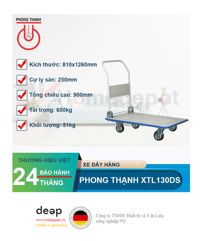  Xe đẩy hàng Phong Thạnh XTL130DS   Piqi4 | Www.Thietbinhapkhau.Com | Công Ty PQ 