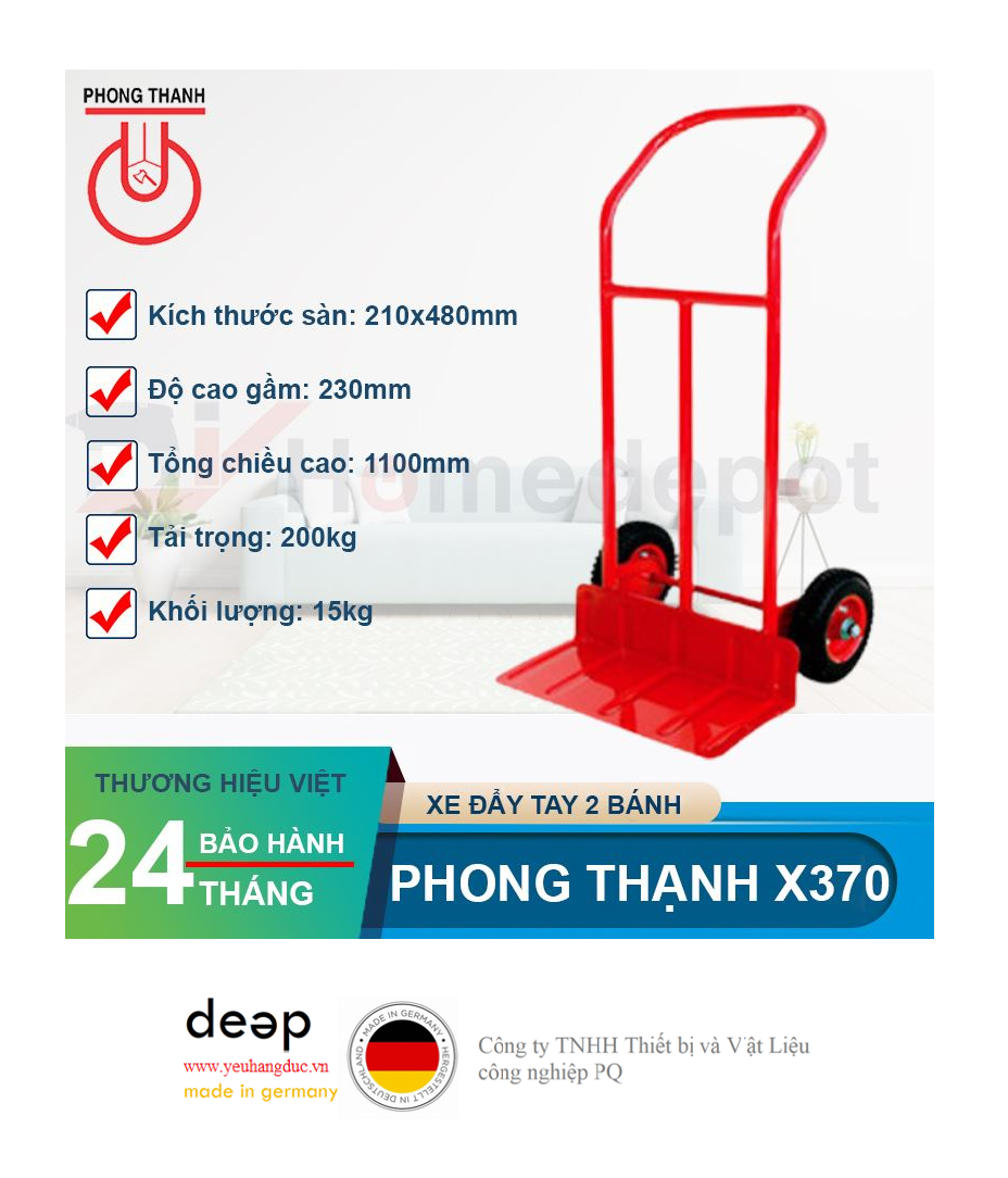 Xe đẩy tay 2 bánh Phong Thạnh X370   Piqi4 | Www.Thietbinhapkhau.Com | Công Ty PQ 