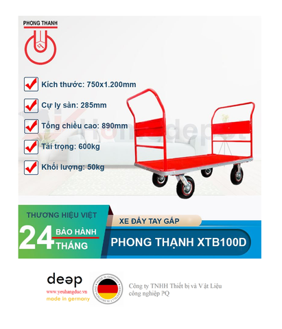  Xe đẩy tay 4 bánh Phong Thạnh XTH250S2   Piqi4 | Www.Thietbinhapkhau.Com | Công Ty PQ 