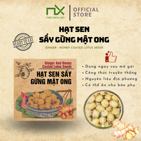  Hạt Sen Sấy Gừng Mật Ong 100g 