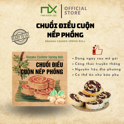  Chuối Điều Cuộn Nếp Phồng Hộp 50g 