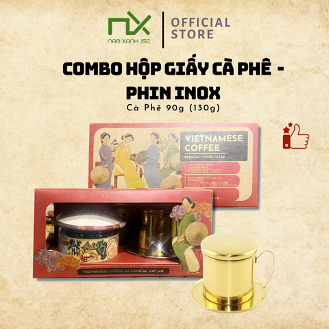  Combo Hộp Cà phê - Phin Inox 90g (130g) 