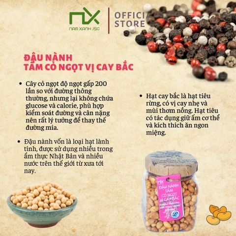  Đậu Nành Tẩm Cỏ Ngọt Vị Cay Bắc 70g (90g) 