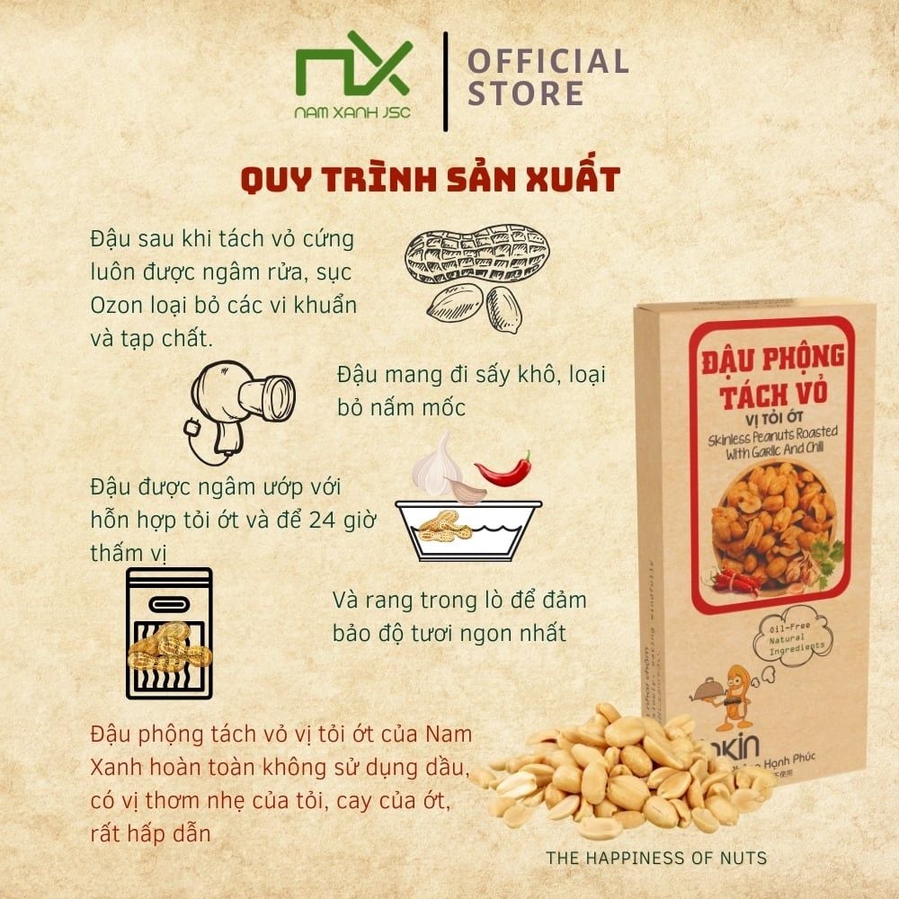  TP01099 Đậu phộng rang tách vỏ 70gr vị tỏi ớt _ 133781 