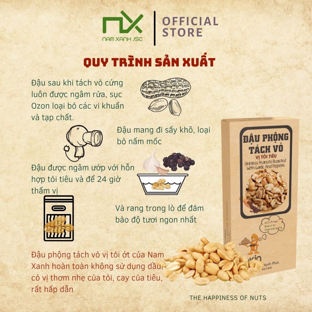  TP01098 Đậu phộng rang tách vỏ 70gr vị tỏi tiêu _ 133798 
