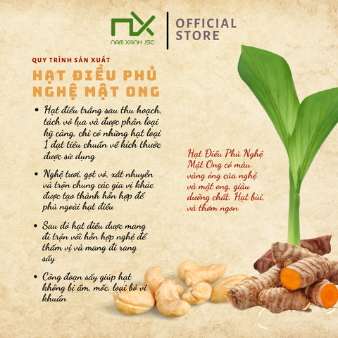  Hạt Điều Phủ Nghệ Mật Ong 100g (120g) 