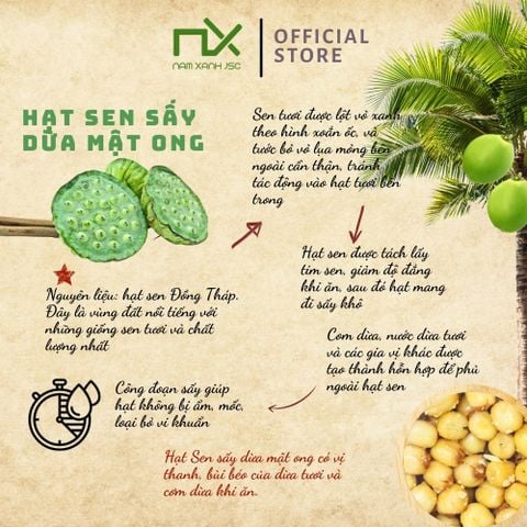  Hạt Sen Sấy Dừa Mật Ong 100g (130g) 