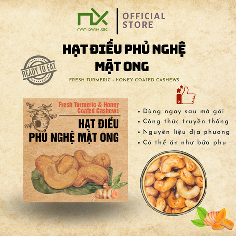  Hạt Điều Phủ Nghệ Mật Ong 100g (120g) 