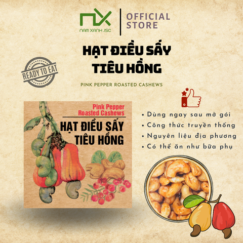  Hạt Điều Sấy Tiêu Hồng 100g (120g) 