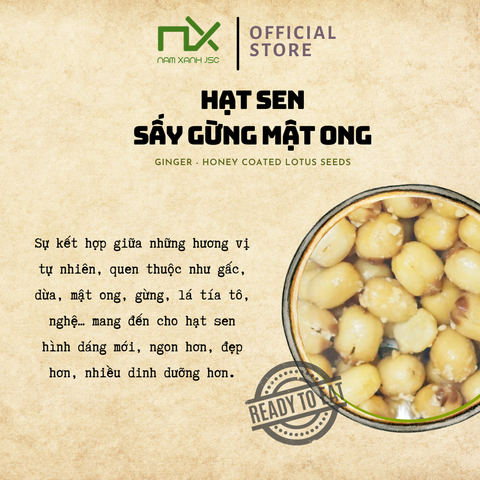  Hạt Sen Sấy Gừng Mật Ong 100g 