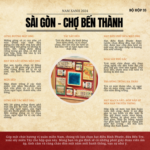  Bộ Hộp Quà Nam Xanh, Sài Gòn - Chợ Bến Thành Premium 