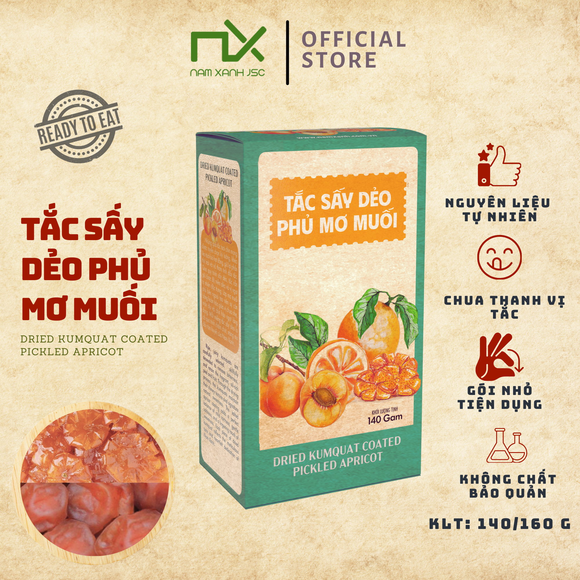  TP10031 Hộp Tắc sấy dẻo mơ muối 140g (160) 