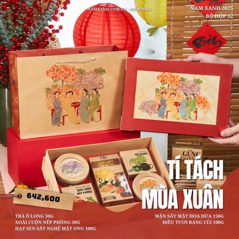  T2528- HỘP QUÀ 32 (TÍ TÁCH MÙA XUÂN) 