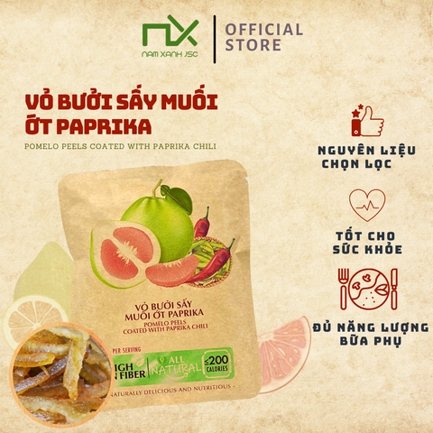  Vỏ Bưởi Sấy Muối Ớt Paprika 40g (50g) 