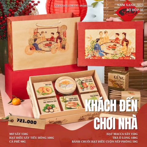  Bộ Hộp Quà Nam Xanh, Khách Đến Chơi Nhà 