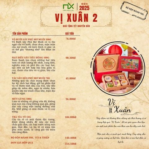  T2530- HỘP QUÀ 32 (VỊ XUÂN 2) 