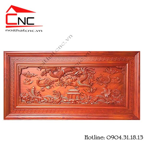 Tranh gỗ cá chép hóa rồng