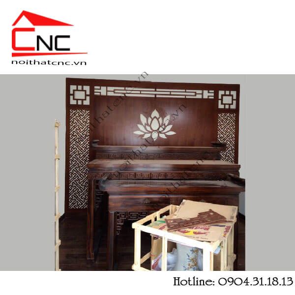 Thi công vách ngăn cnc phòng thờ hoa sen - 182