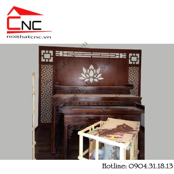 Thi công vách ngăn cnc phòng thờ hoa sen - 182