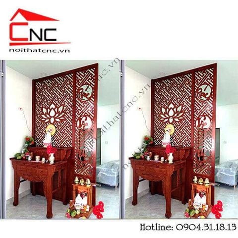  Thi công vách ngăn cnc phòng thờ phúc lộc thọ - 853 