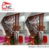 Thi công vách cnc kết hợp lam gỗ cầu thang - 879