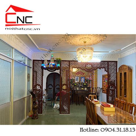  Thi công vách ngăn cnc phòng thờ - 872 