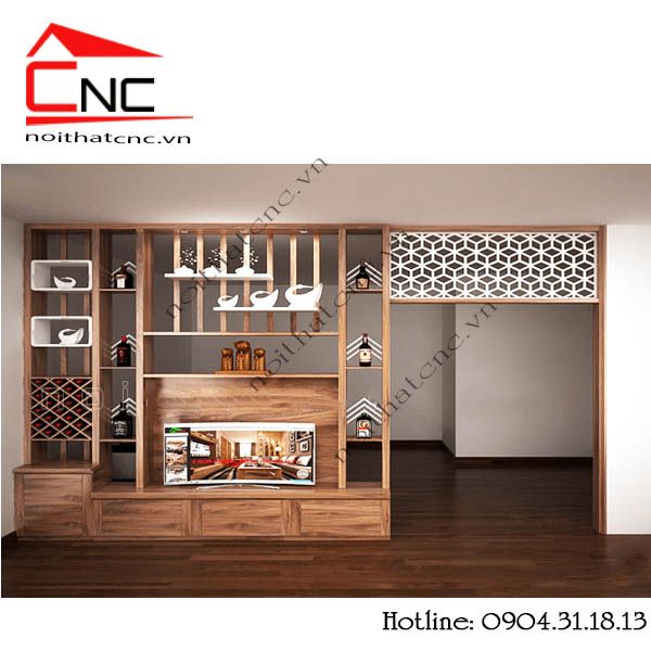Kệ gỗ vách ngăn phòng khách - 90