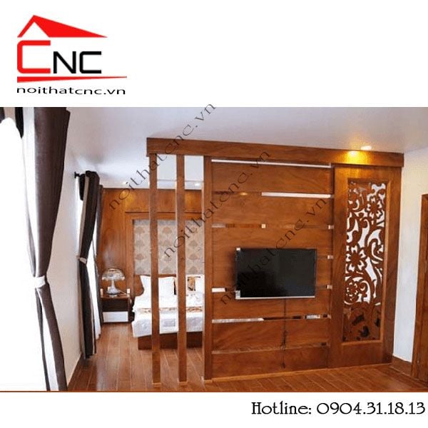 Kệ gỗ vách ngăn phòng khách - 95