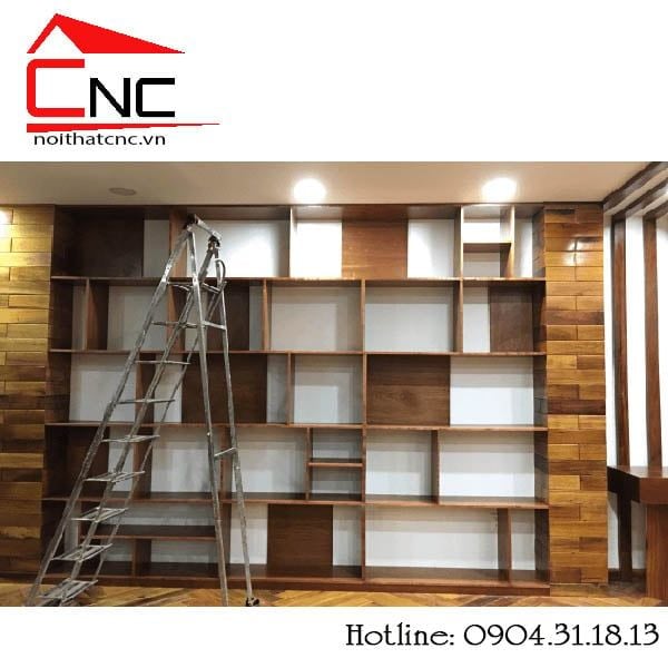 Kệ gỗ vách ngăn phòng khách - 102