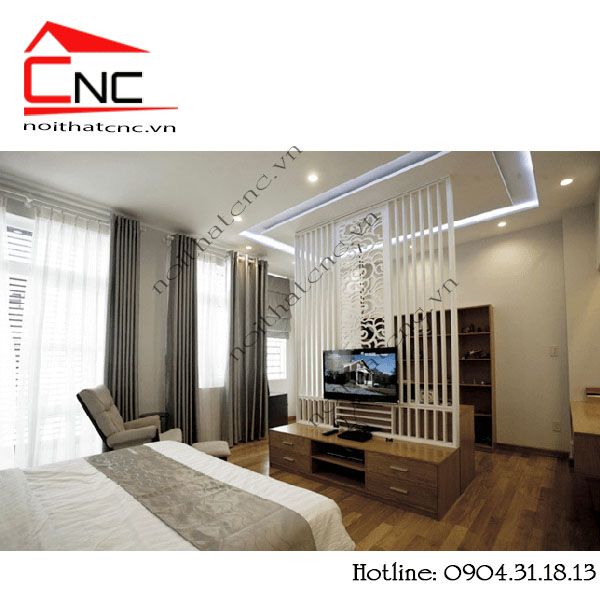 Kệ gỗ vách ngăn phòng khách - 104