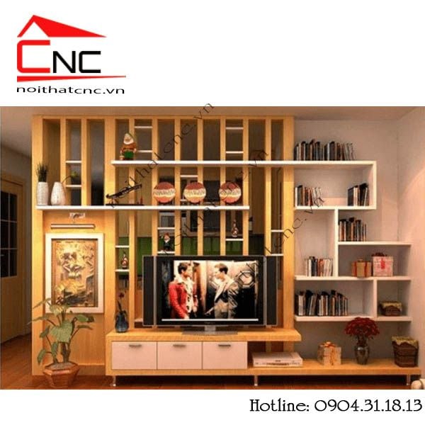 Kệ gỗ vách ngăn phòng khách - 112
