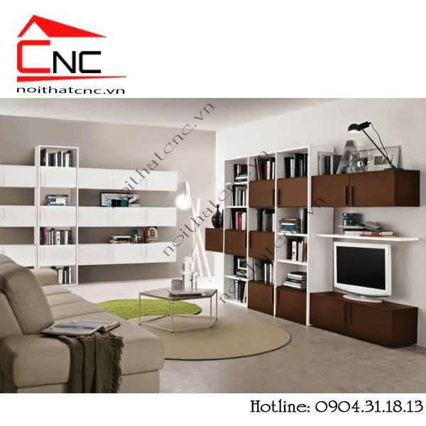 Kệ gỗ vách ngăn phòng khách - 120