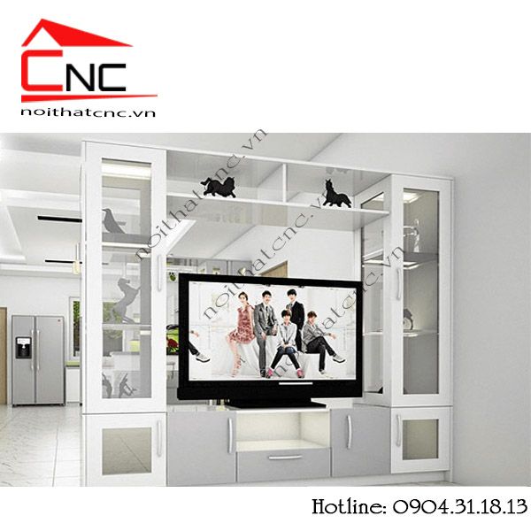 Kệ gỗ vách ngăn phòng khách - 121