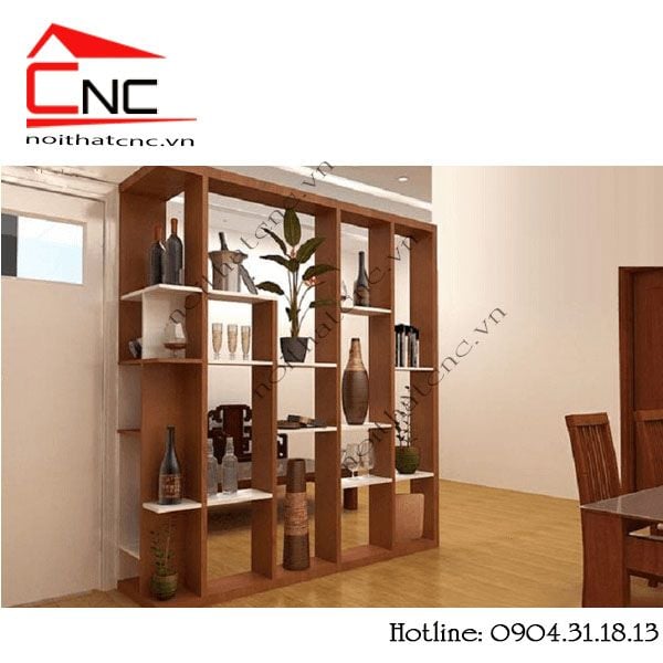 Kệ gỗ vách ngăn phòng khách - 124