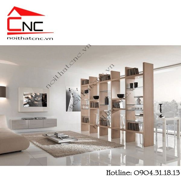 Kệ gỗ vách ngăn phòng khách - 126