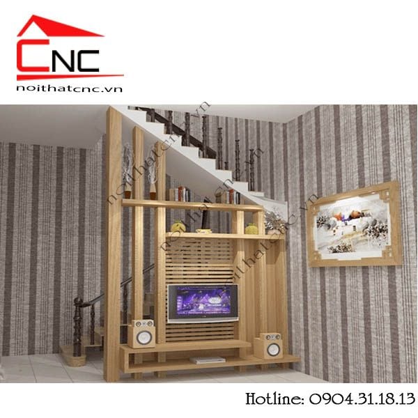 Kệ gỗ vách ngăn phòng khách - 128
