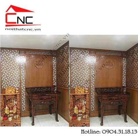  Thi công vách ngăn cnc phòng thờ - 236 