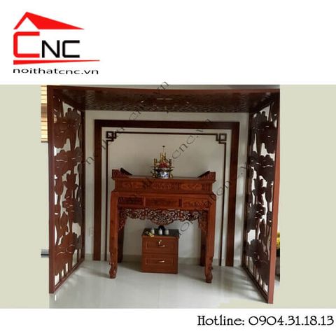  Thi công vách ngăn cnc phòng thờ hoa sen - 241 