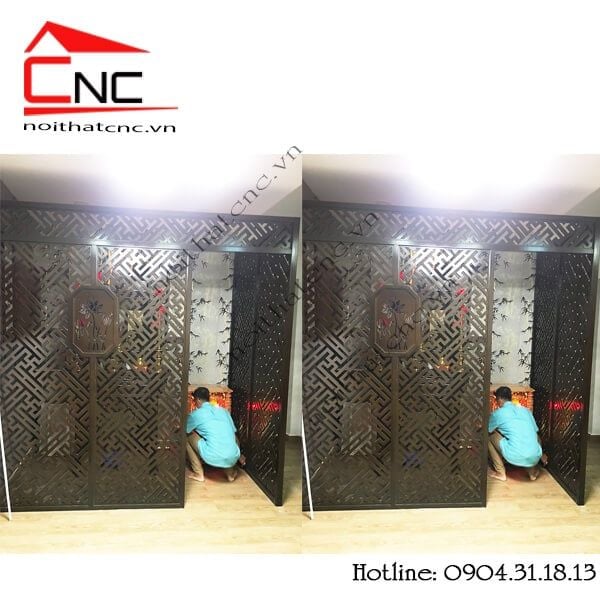 Thi công vách ngăn cnc phòng thờ - 199