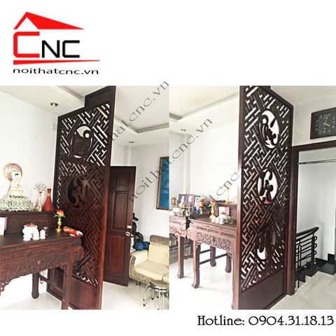  Thi công vách ngăn cnc phòng thờ phúc lộc thọ - 214 