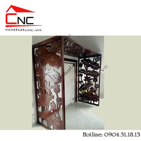  Thi công vách ngăn cnc phòng thờ hoa sen - 253 