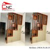 Thi công vách cnc kết hợp lam gỗ cầu thang - 674