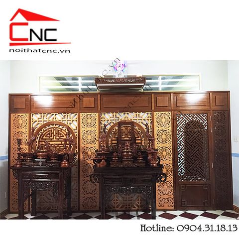  Thi công vách ngăn cnc phòng thờ - 556 