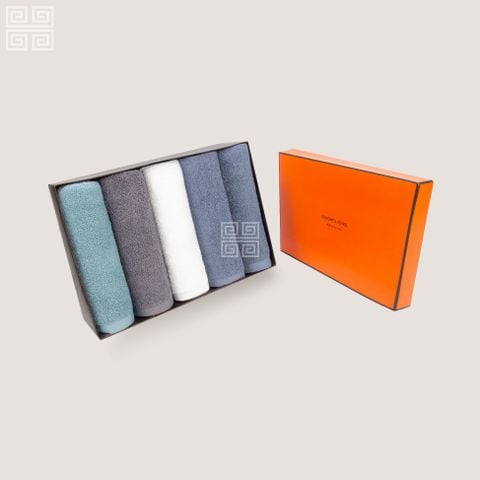 KHĂN QUÀ TẶNG COTTON 5P ANTI COLOR MUJI - HỘP 5 KHĂN MẶT