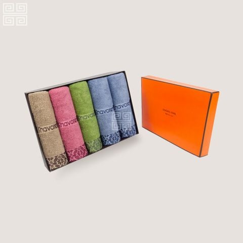 KHĂN QUÀ TẶNG COTTON 5P CRYSTAL - HỘP 5 KHĂN MẶT