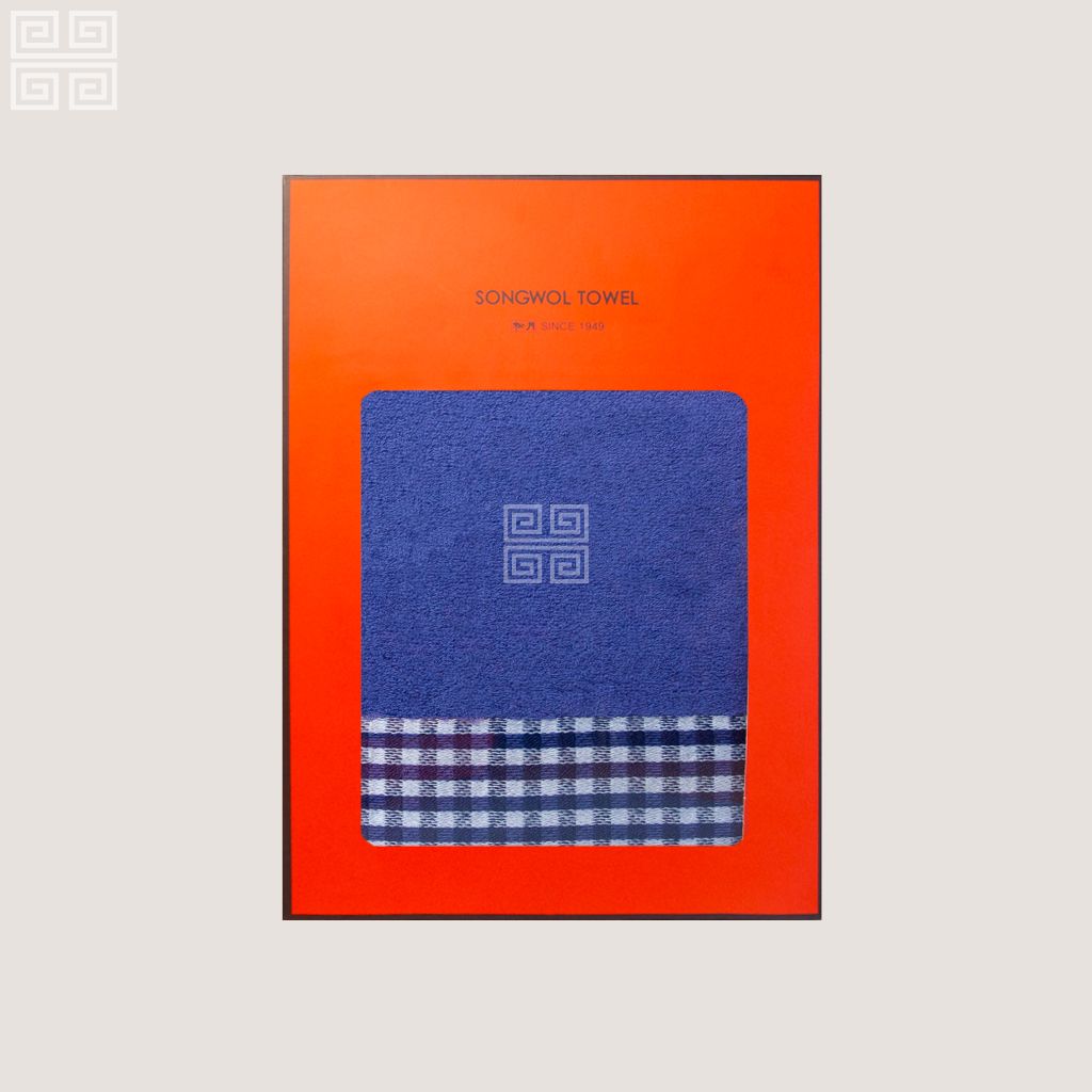 KHĂN QUÀ TẶNG COTTON TG LINE CHECK  - Hộp 1 KHĂN TẮM 60x120cm