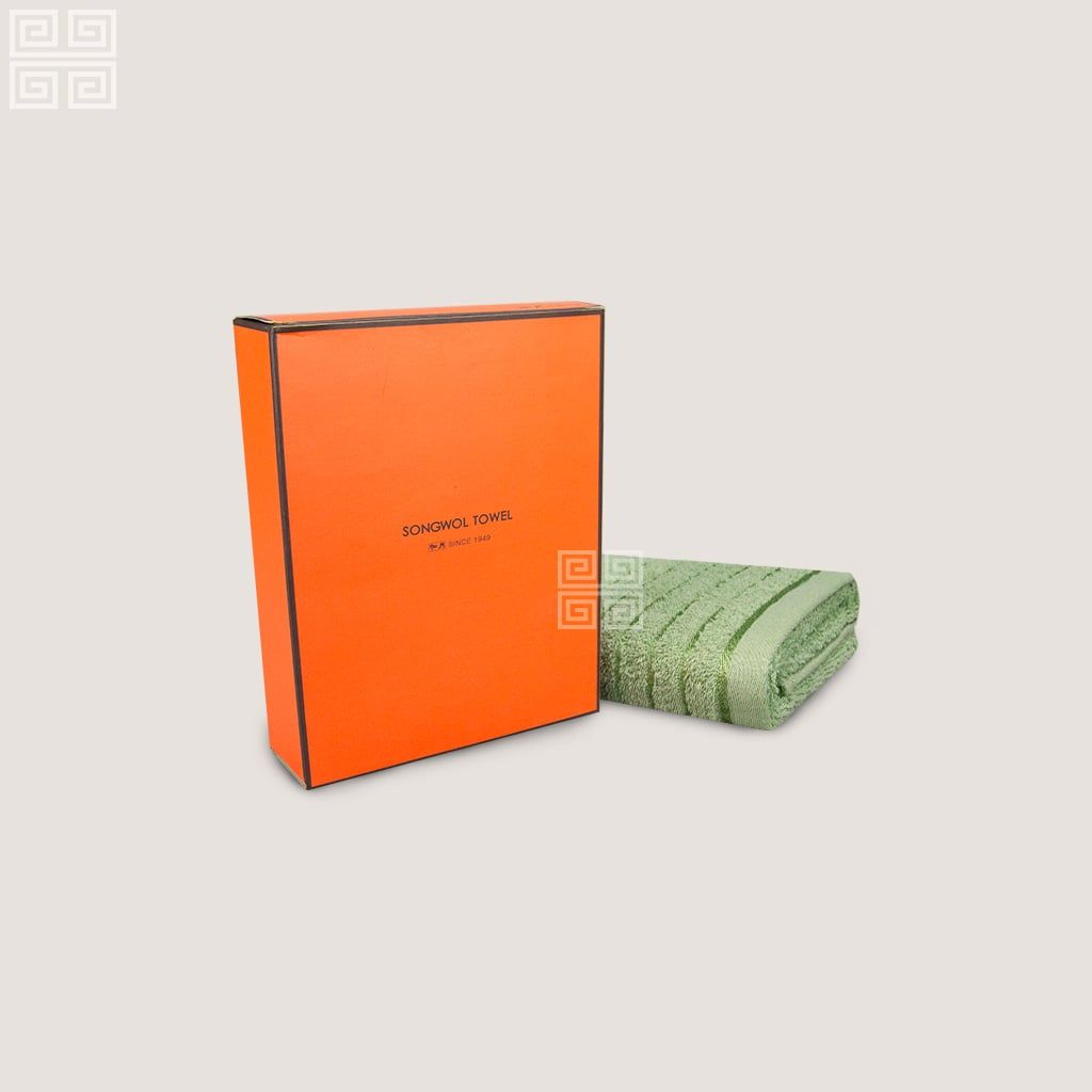 KHĂN QUÀ TẶNG COTTON SH LINE BORDER - Hộp 1 KHĂN MẶT 40x80cm